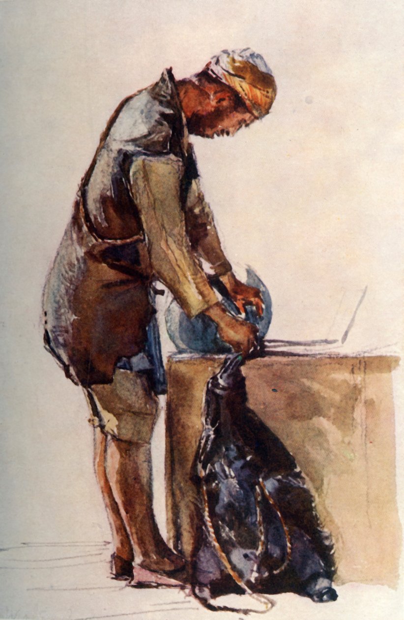 Su Taşıyıcı Dolgu Derisi, Kudüs, 1902. by John Fulleylove