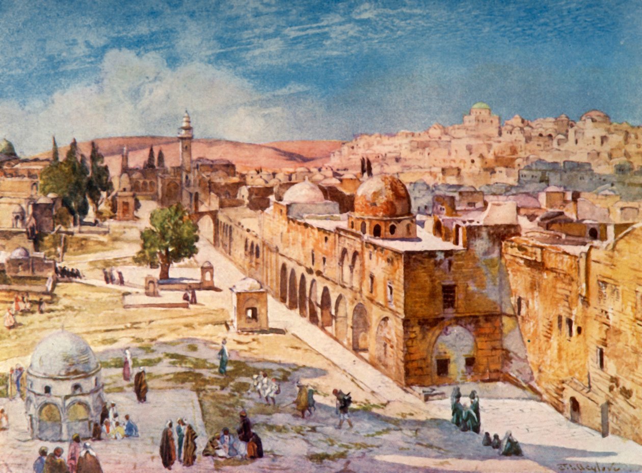 Antonia Kulesi Bölgesinin Yakınındaki Kışladan Tapınak Alanının Batı Yakası, 1902. by John Fulleylove