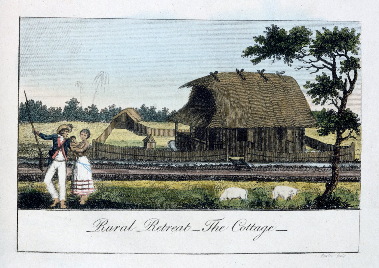 Kırsal İnziva Yeri, Kulübe, 1813 by John Gabriel Stedman