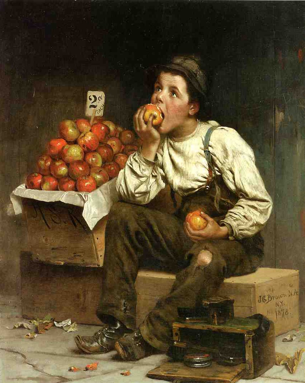 Elma Yiyen Bir Çocuk, 1878 by John George Brown