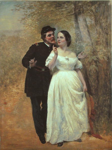 Kur yapmak (tuval üzerine yağlı boya) by John George Brown