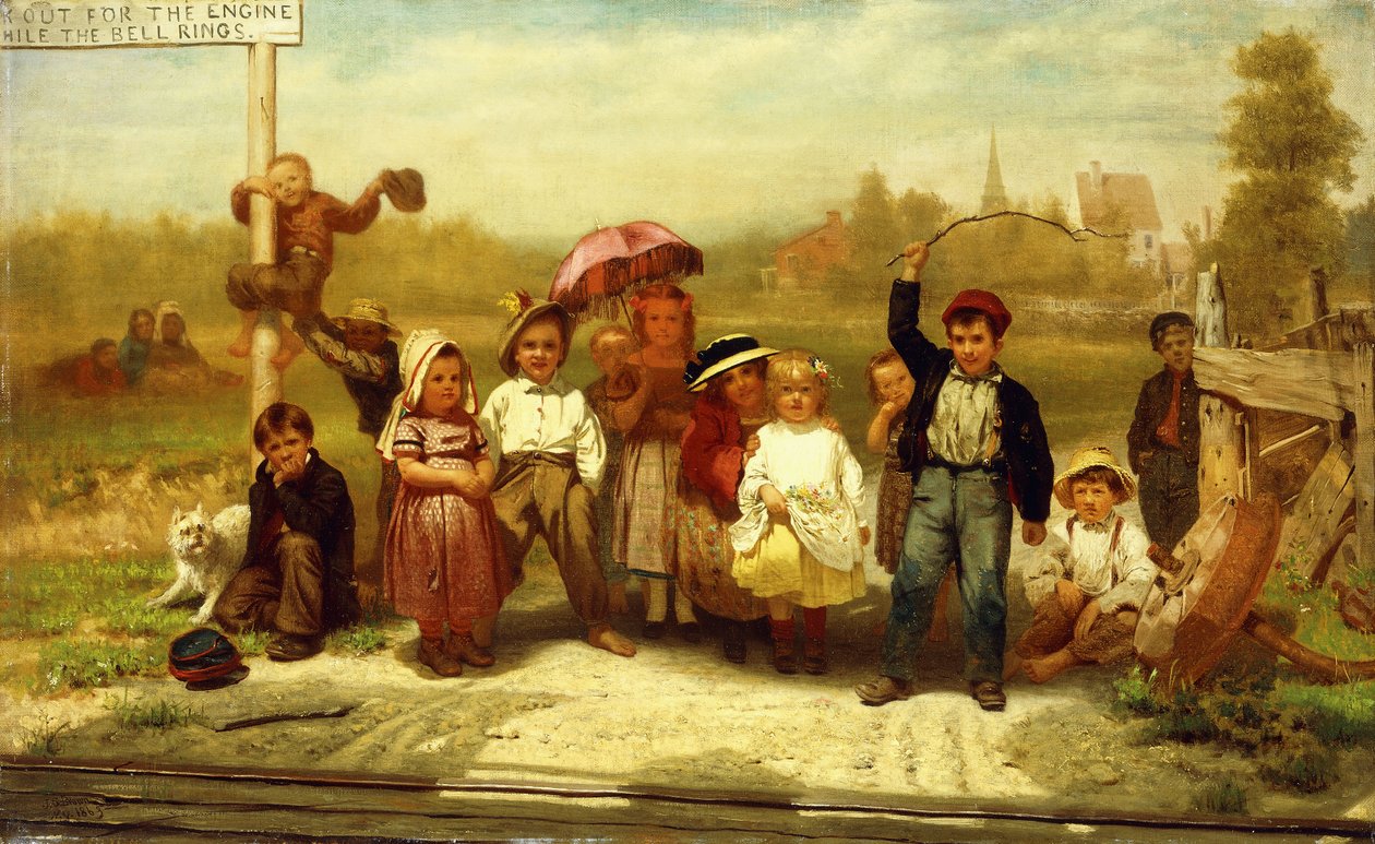 Zil Çalarken Motora Dikkat Edin, 1863 by John George Brown