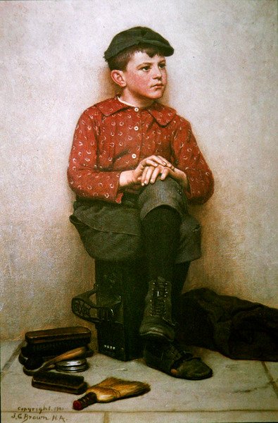 Ayakkabı boyacısı çocuk, New York by John George Brown