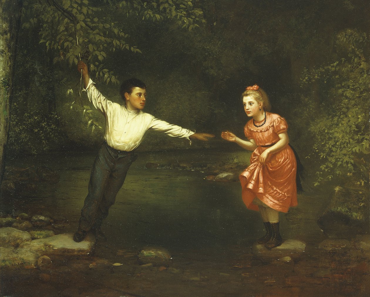 Dere Üzerinde Basamak Taşları, by John George Brown