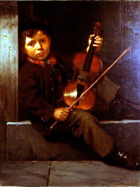 The Boy Kemancı (tuval üzerine yağlı boya) by John George Brown