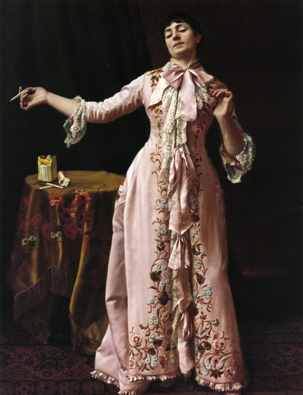 Sigara İçen Kadın, 1895 by John George Brown