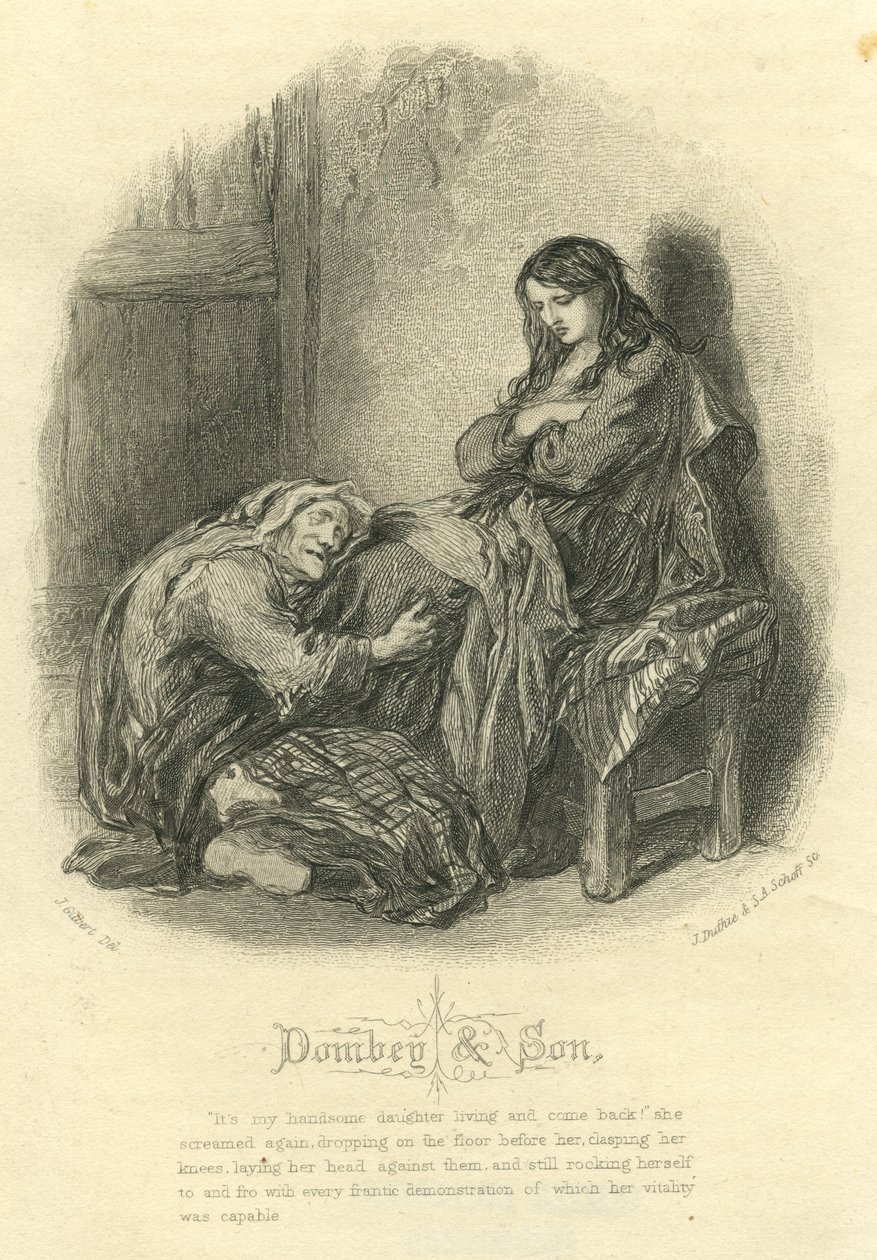 Dombey ve Oğlu: Alice Brown ve Annesi by John Gilbert