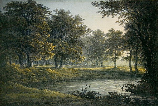 Akşam (kağıt üzerine sulu boya) by John Glover