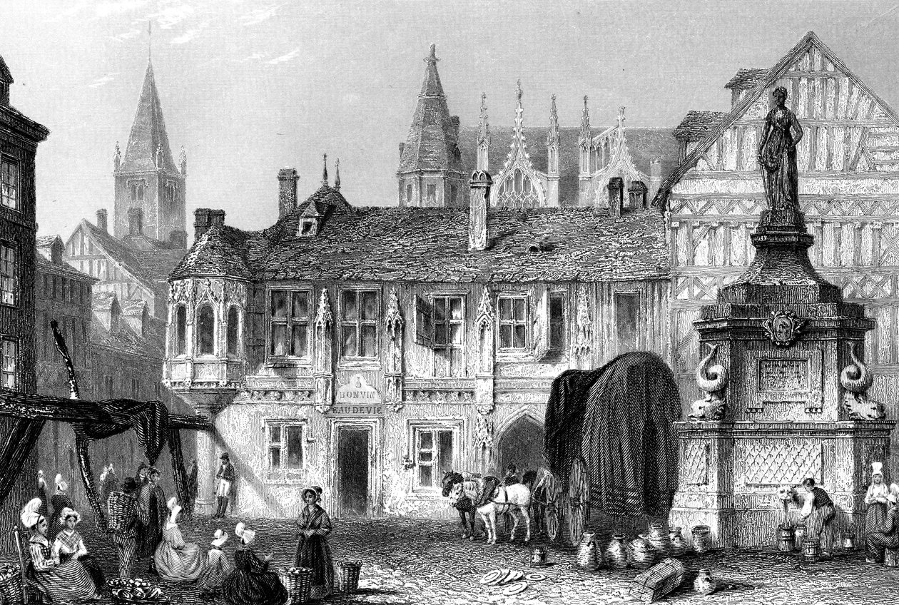 Bedford Dükü Sarayı, Rouen, Fransa, 19. yüzyıl. by John Godfrey