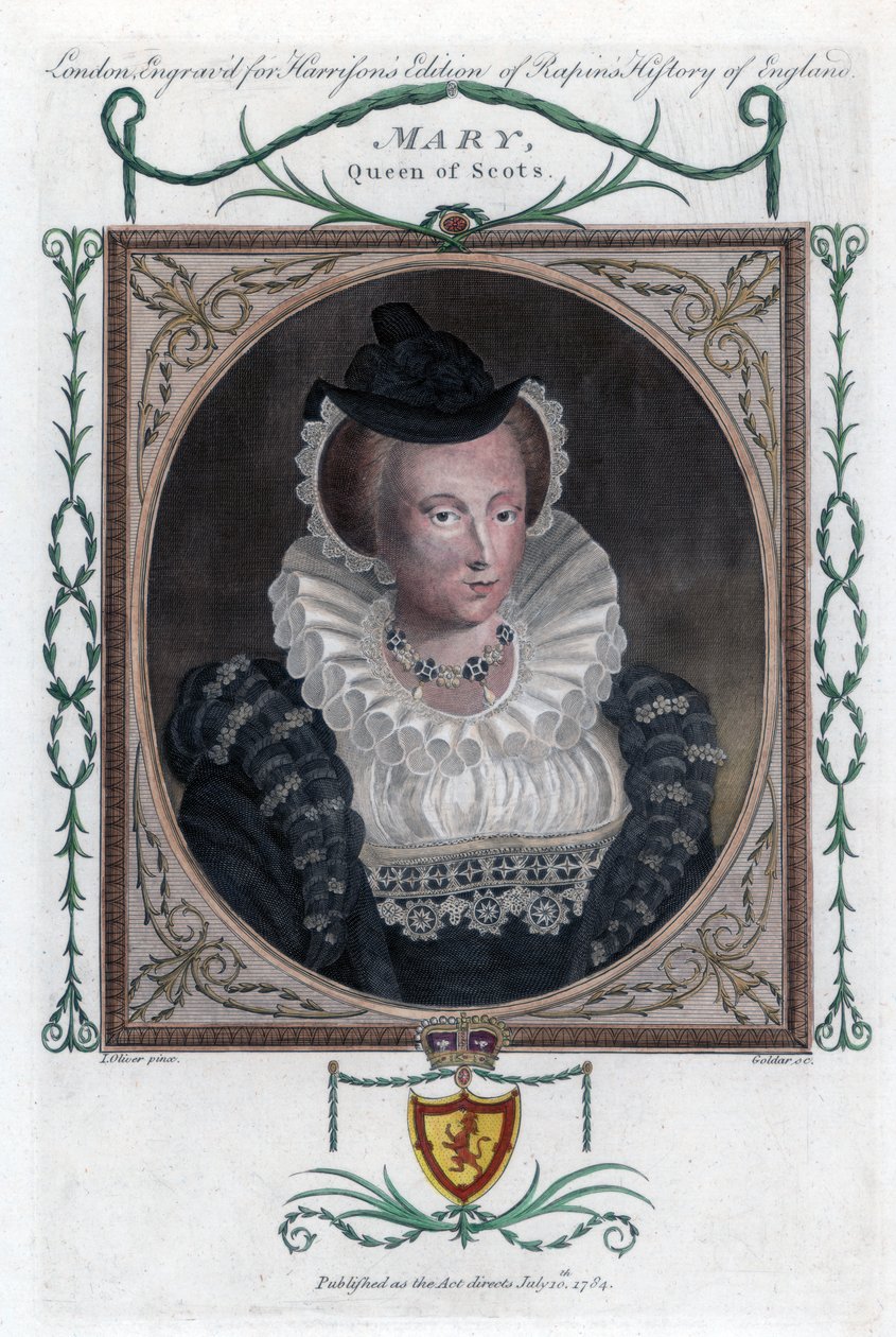 Halk arasında İskoç Kraliçesi Mary olarak bilinen İskoçya Kralı I. Mary, 1794. by John Goldar