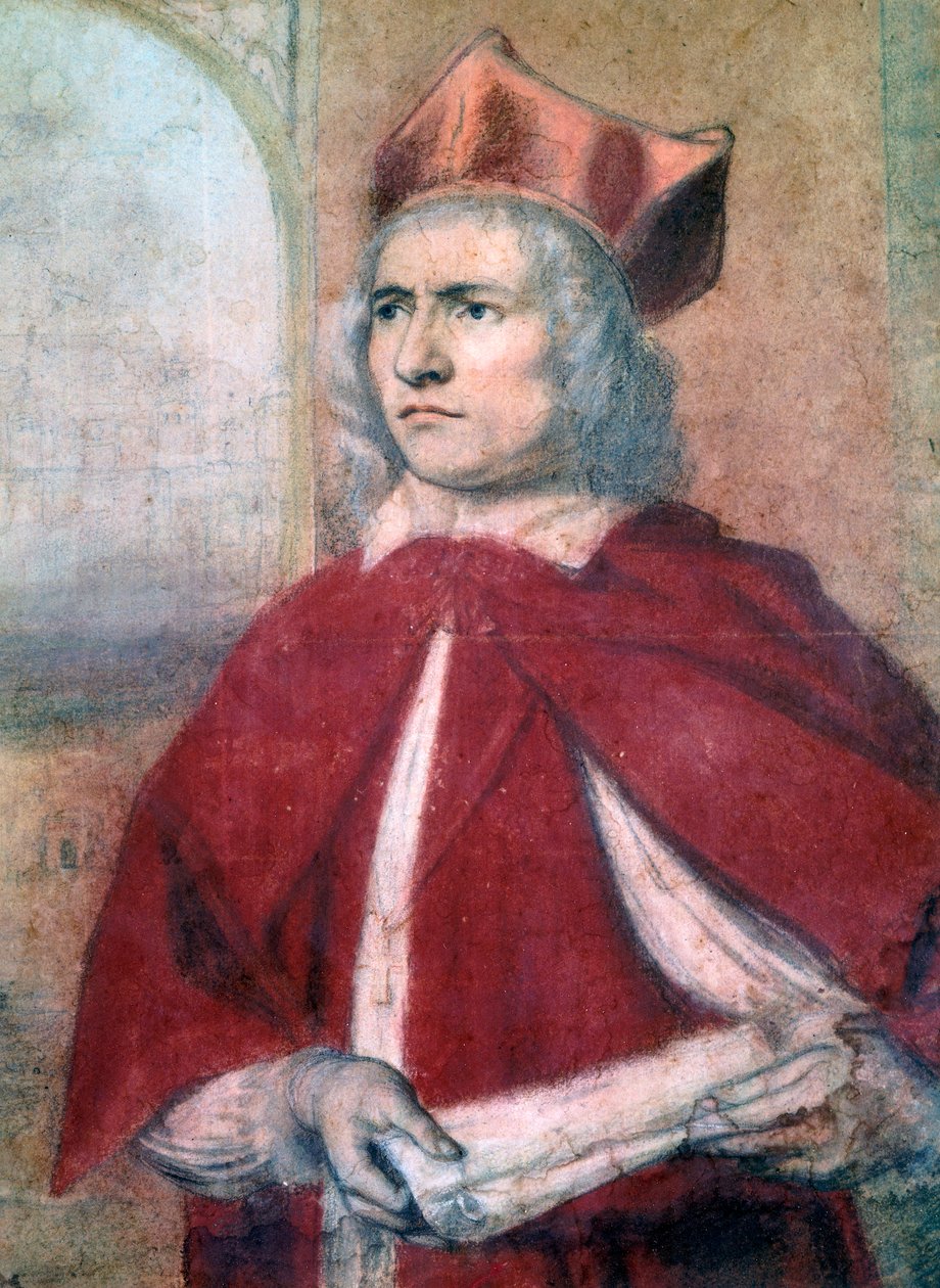 Aktör Henry Harris (1634-1704 dolaylarında), William Shakespeare'in (1564-1616), John Greenhill'in (1644-1676) yazdığı Henry VIII'de Kardinal Wosley rolünde by John Greenhill