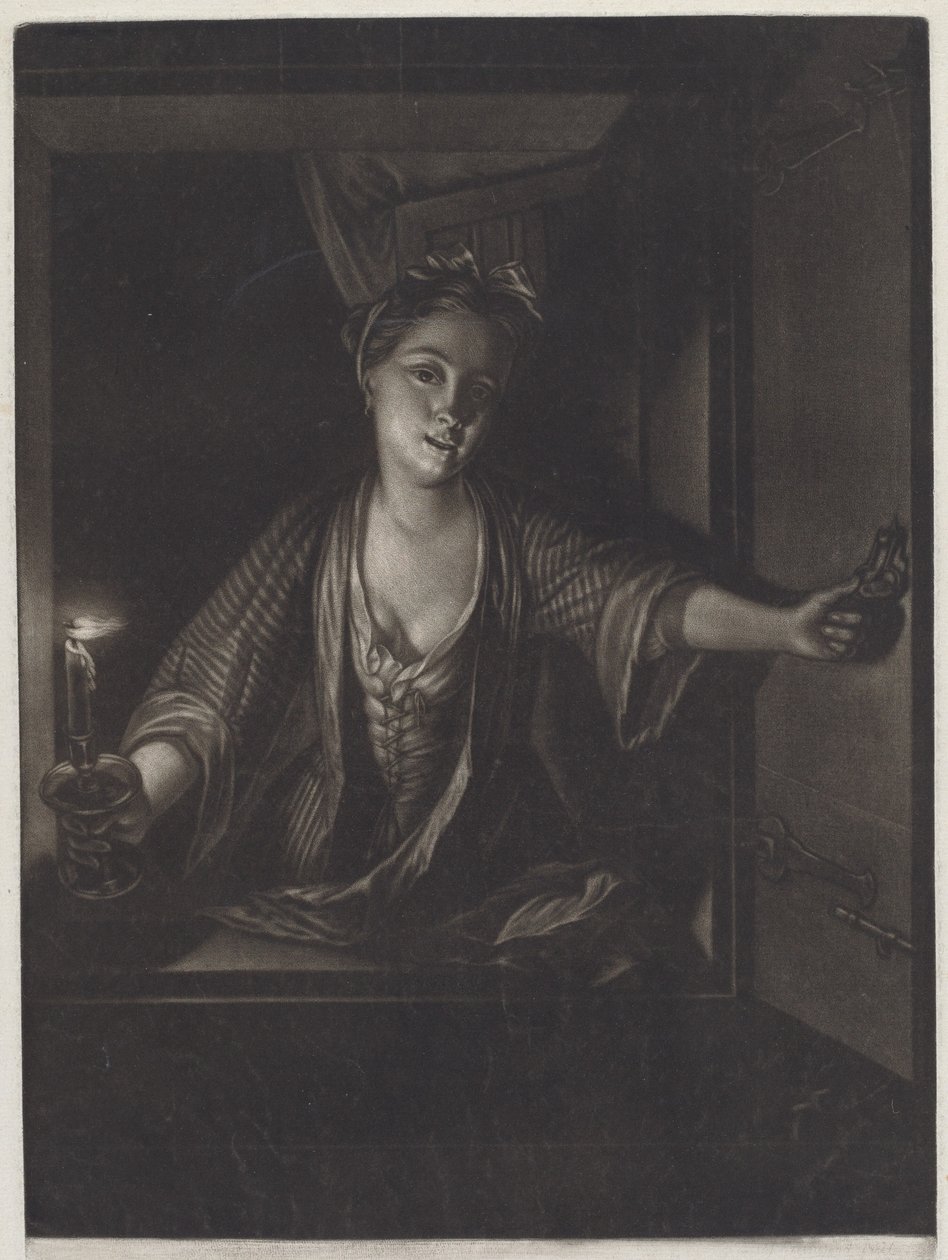 mumlu kız by John Greenwood after Nicolaas Verkolje