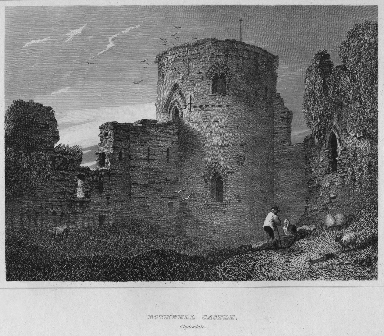 Bothwell Kalesi, Clydesdale, 1814 by John Greig