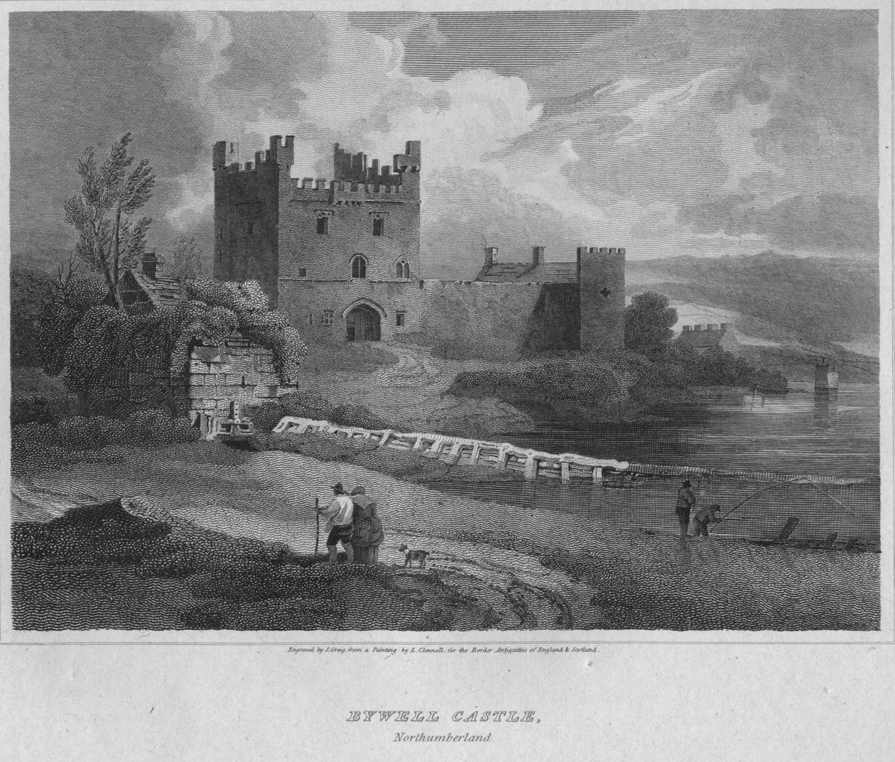 Bywell Kalesi, Northumberland, 1814 by John Greig