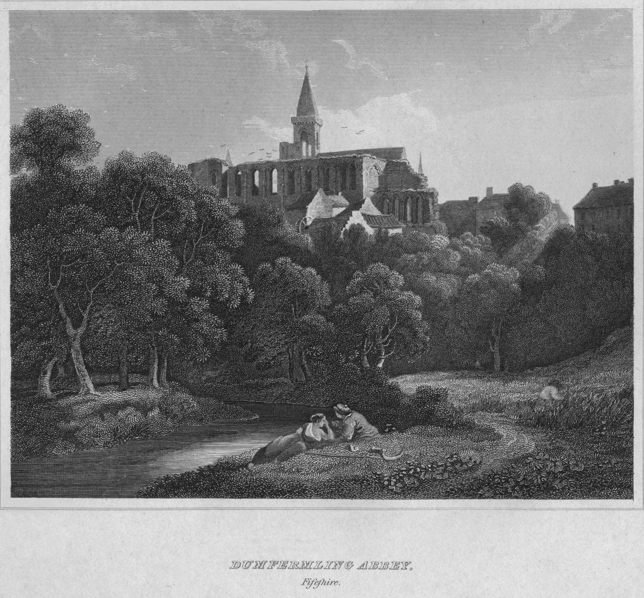 Dunfermline Manastırı, Fifeshire, 1814 by John Greig