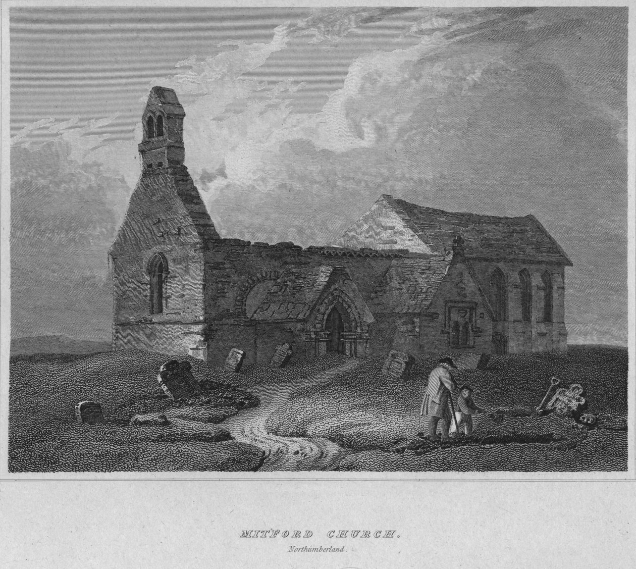 Mitford Kilisesi, Northumberland, 1814 by John Greig