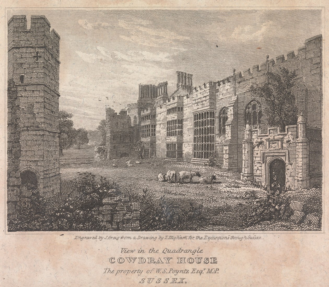 Dörtgen Cowdray House'da Görüntü (Essex Gezileri için); sayfa 74 (Birinci Cilt) by John Greig