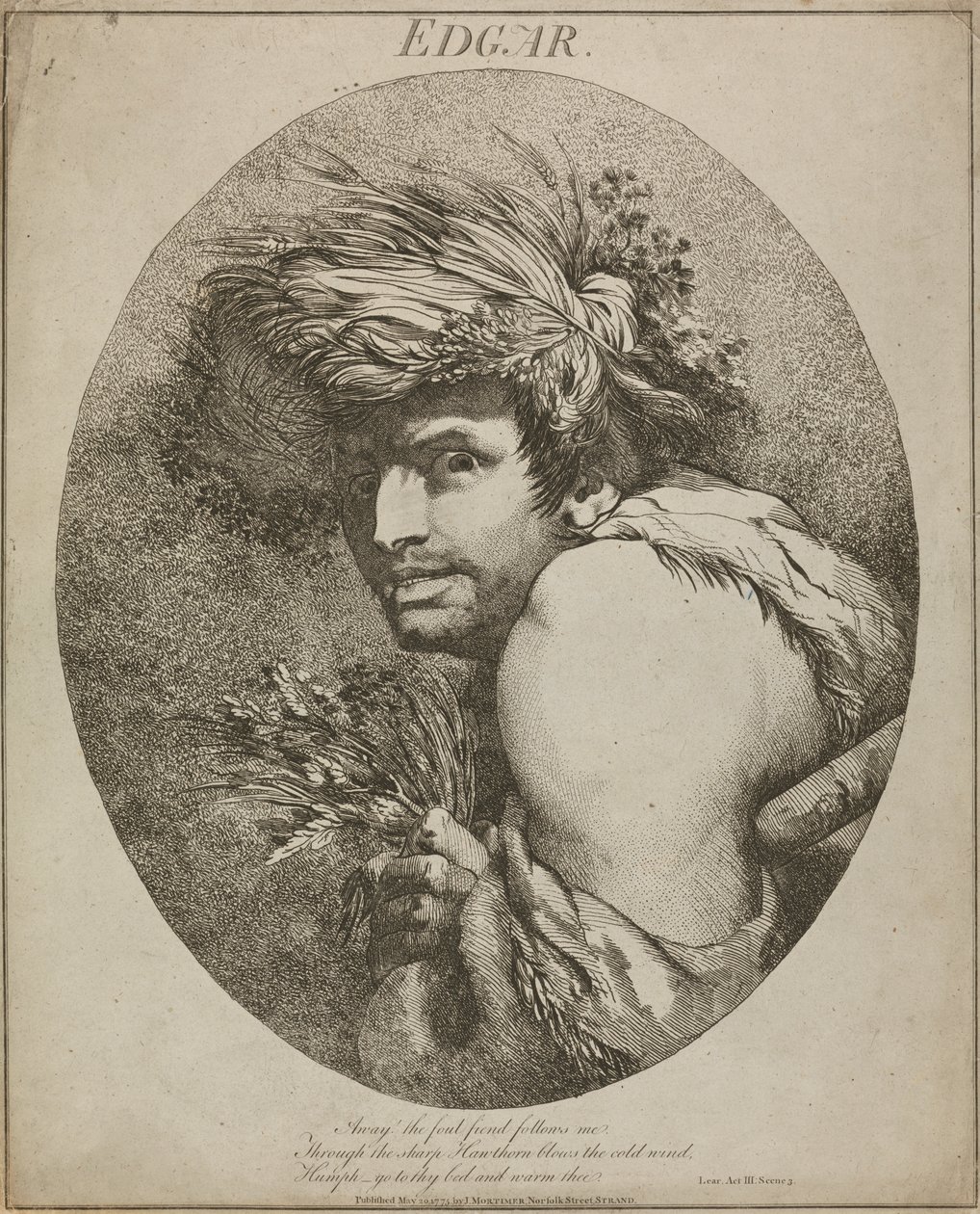 Edgar, "Kral Lear", Perde III, Sahne III by John Hamilton Mortimer