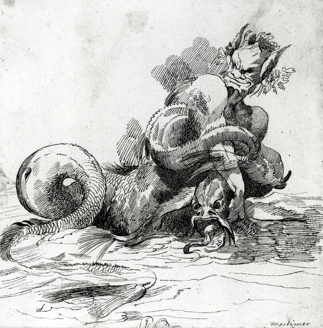 Bir Deniz Canavarı İllüstrasyonu, 18. Yüzyıl by John Hamilton Mortimer