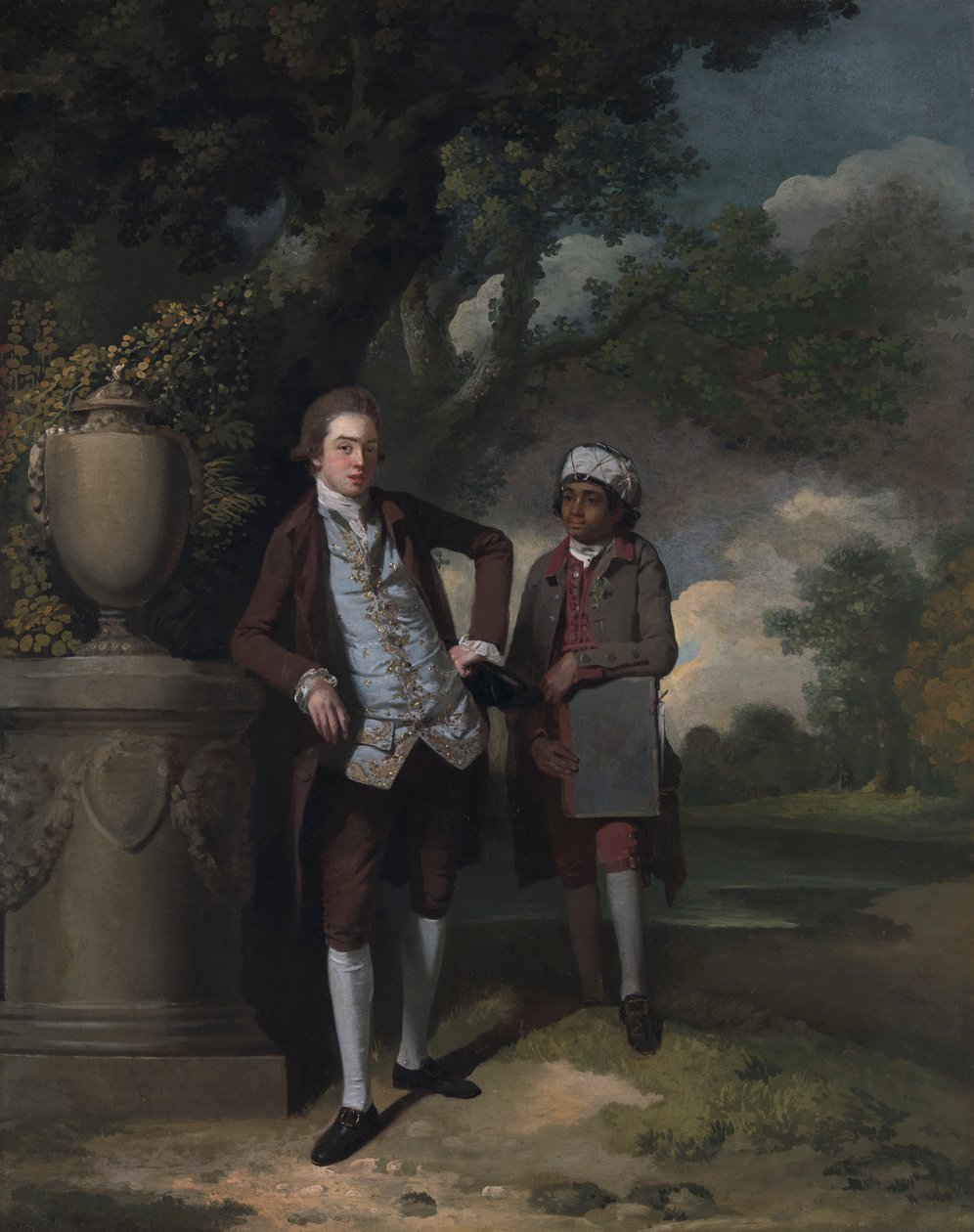 Portföy taşıyan bir Adam ve Görevlinin Portresi by John Hamilton Mortimer