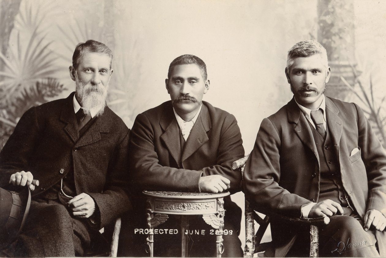 William Avustralya Graham, Kral Mahuta Tawhaio ve Tahuna Heirangi, Haziran 1898 (gümüş jelatin baskı) by John Hanna