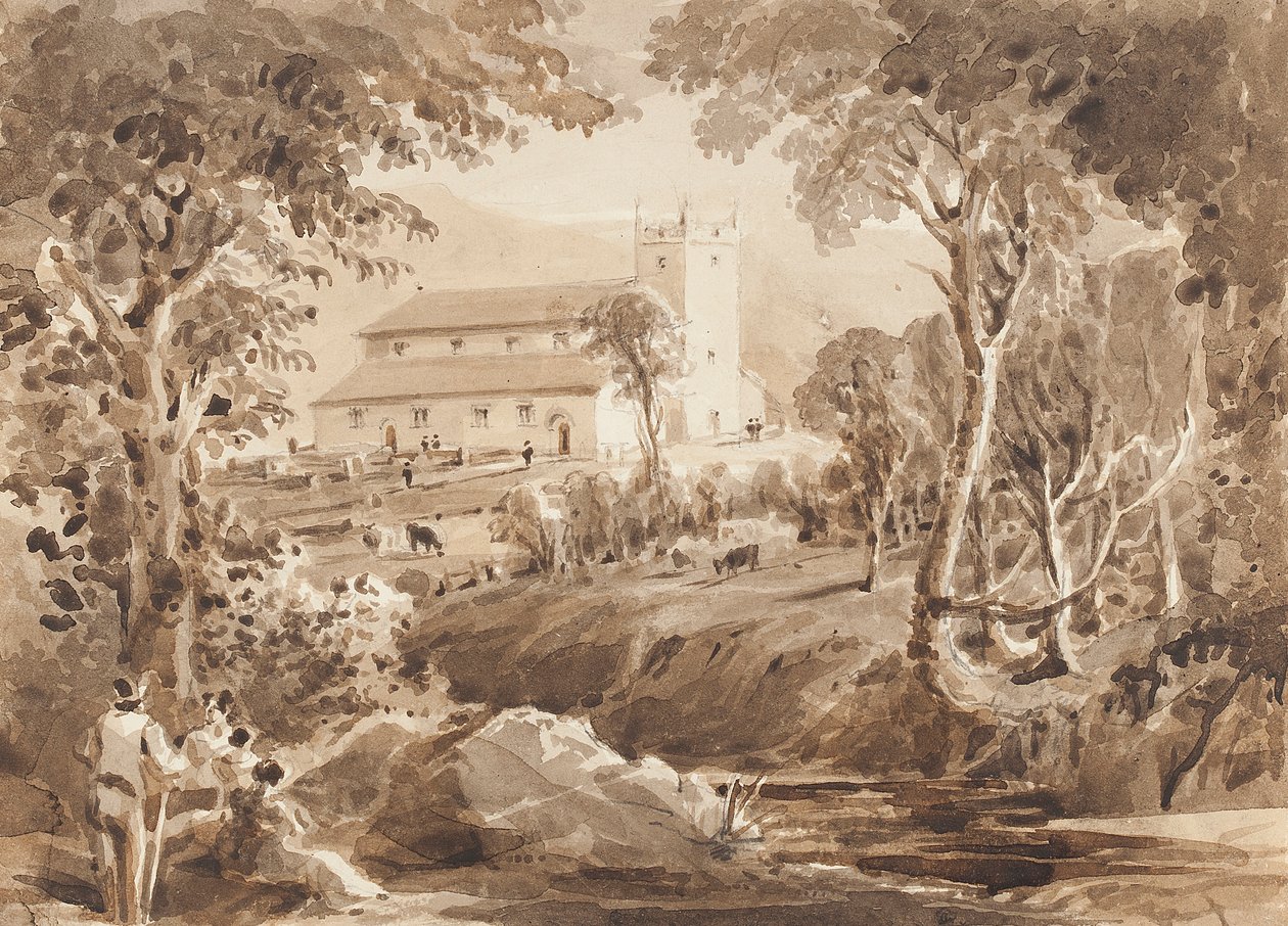 Ambleside Kilisesi, Cumbria (kağıt üzerinde wc) by John Harden