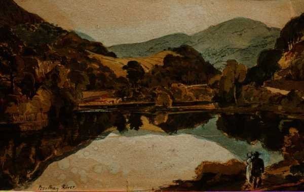 Hawkshead, Cumbria yakınlarındaki Brathay Nehri by John Harden