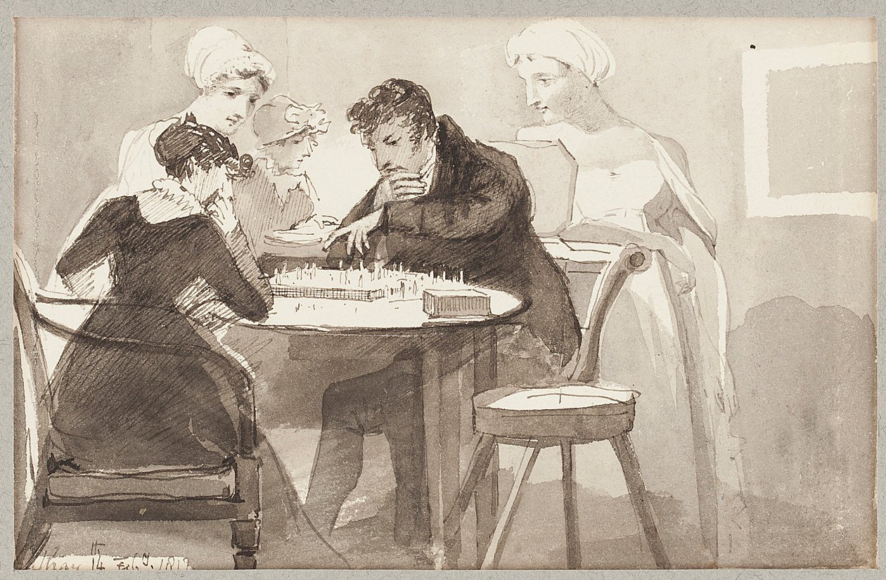 Satranç, 1812 (kağıt üzerinde wc) by John Harden