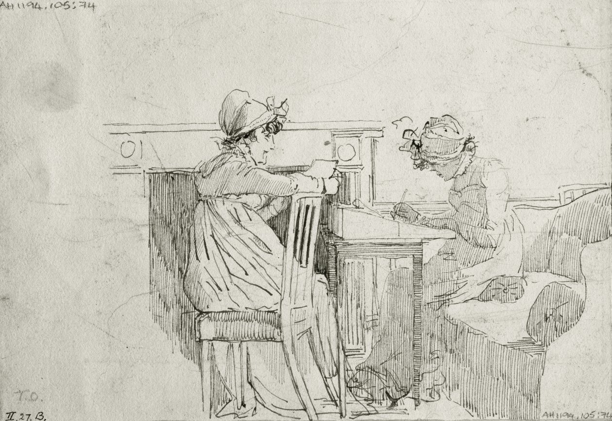Yazışma (kağıt üzerine kalem ve mürekkep) by John Harden