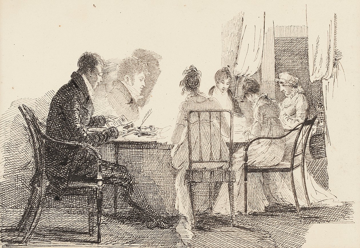 Oturan figürlü iç mekan, 1804-05 by John Harden
