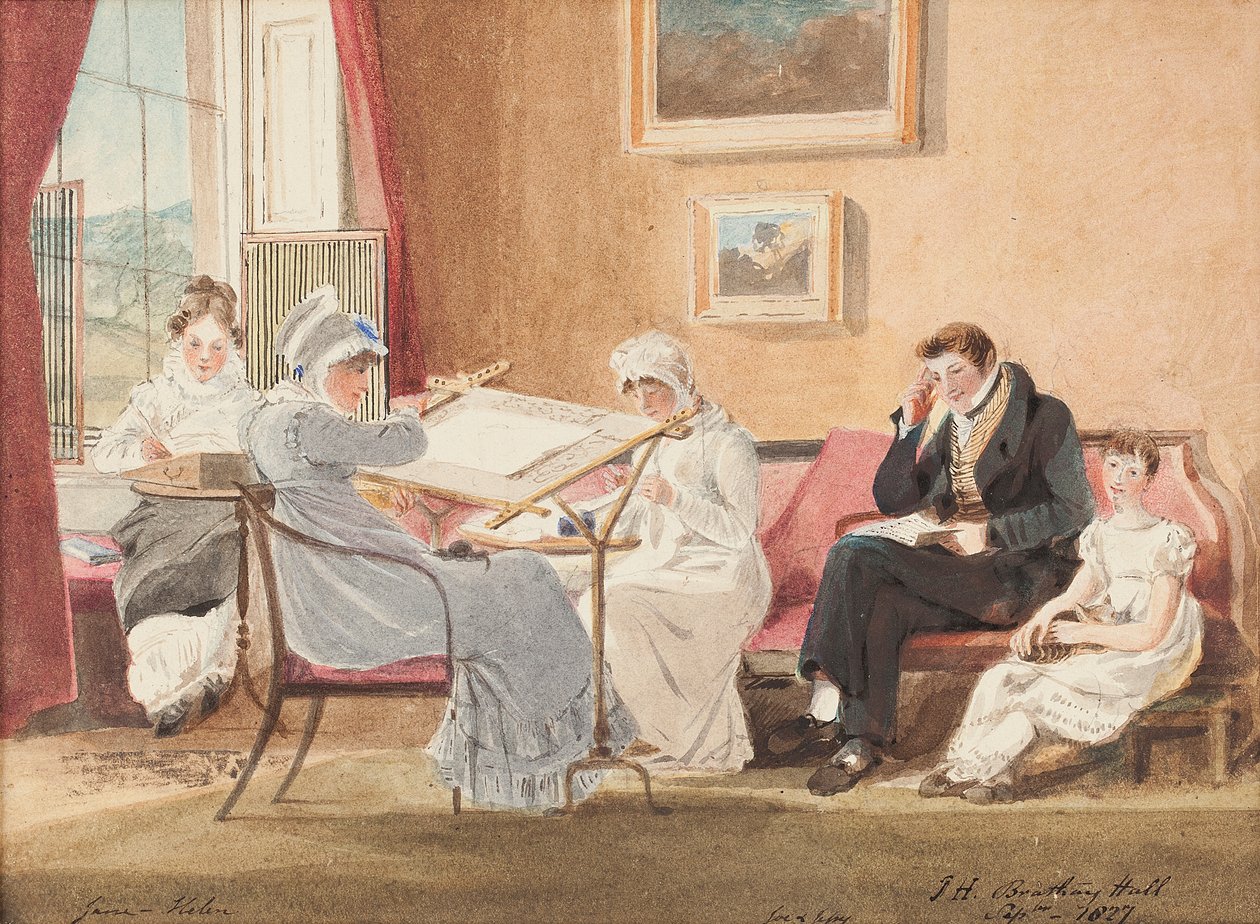 Jessie şövale başında, 1827 (kağıt üzerinde wc) by John Harden