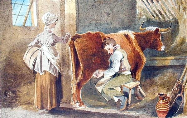 Sağım (kağıt üzerine sulu boya) by John Harden