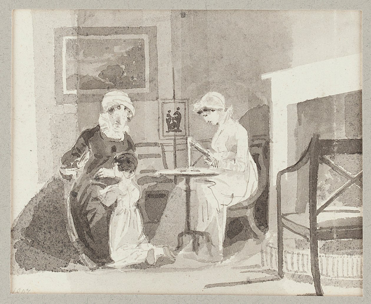 Bayan H, Jessie ve genç Sophia by John Harden