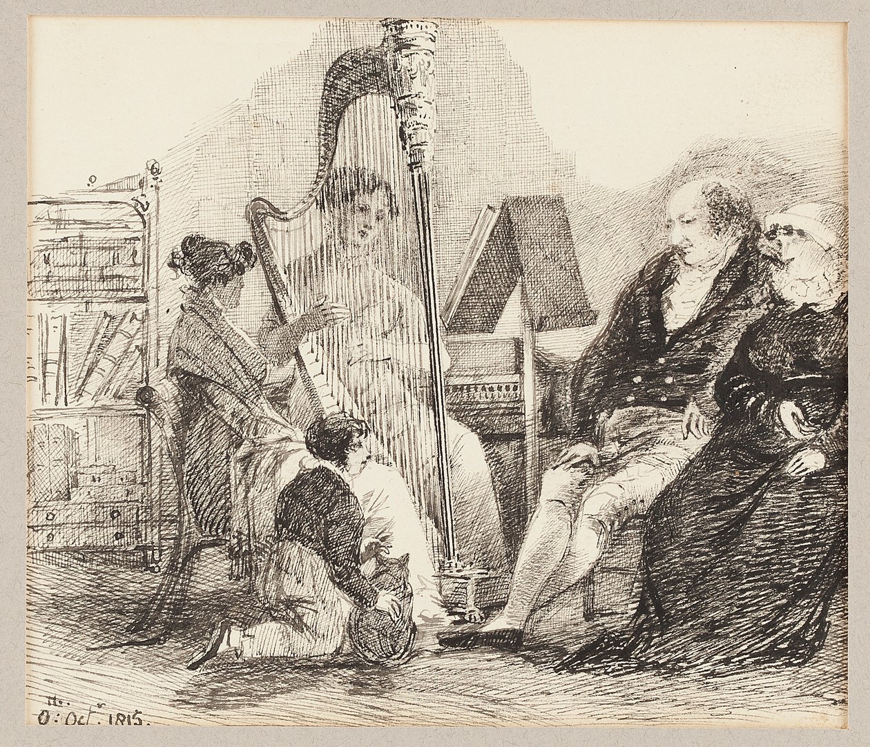 Arpta müzik çalmak, 1815 by John Harden