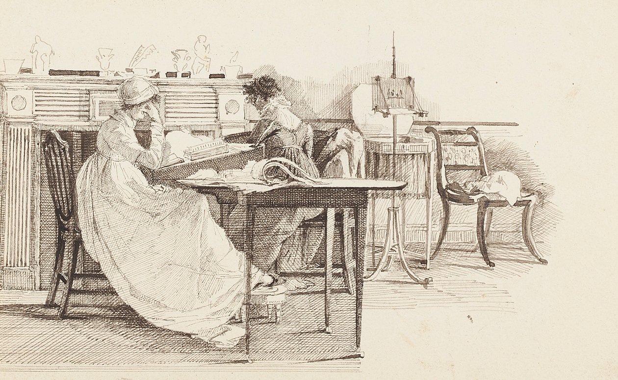 Şömine başında okuma, 1805 by John Harden