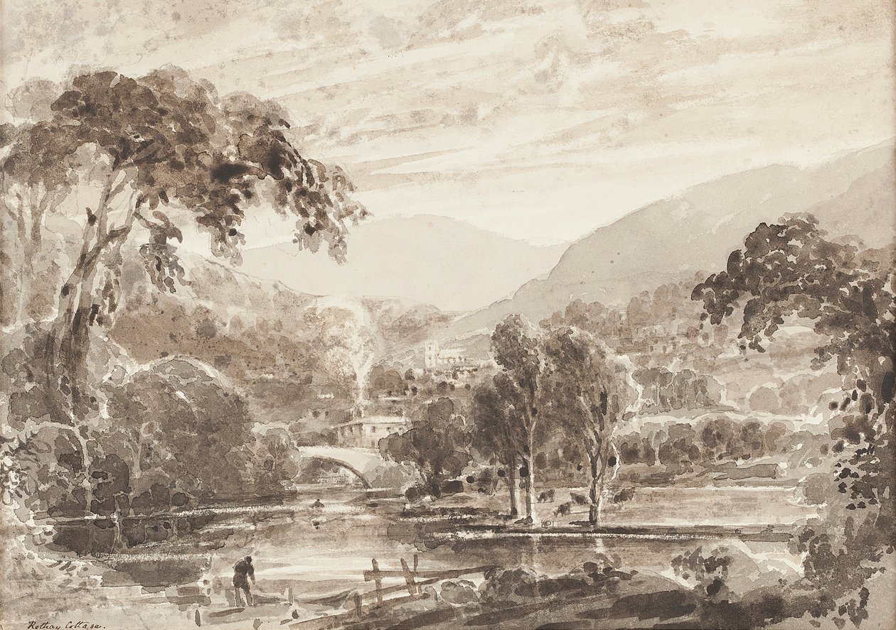 Rothay Bridge, Lake District, Cumbria (kağıt üzerinde wc) by John Harden