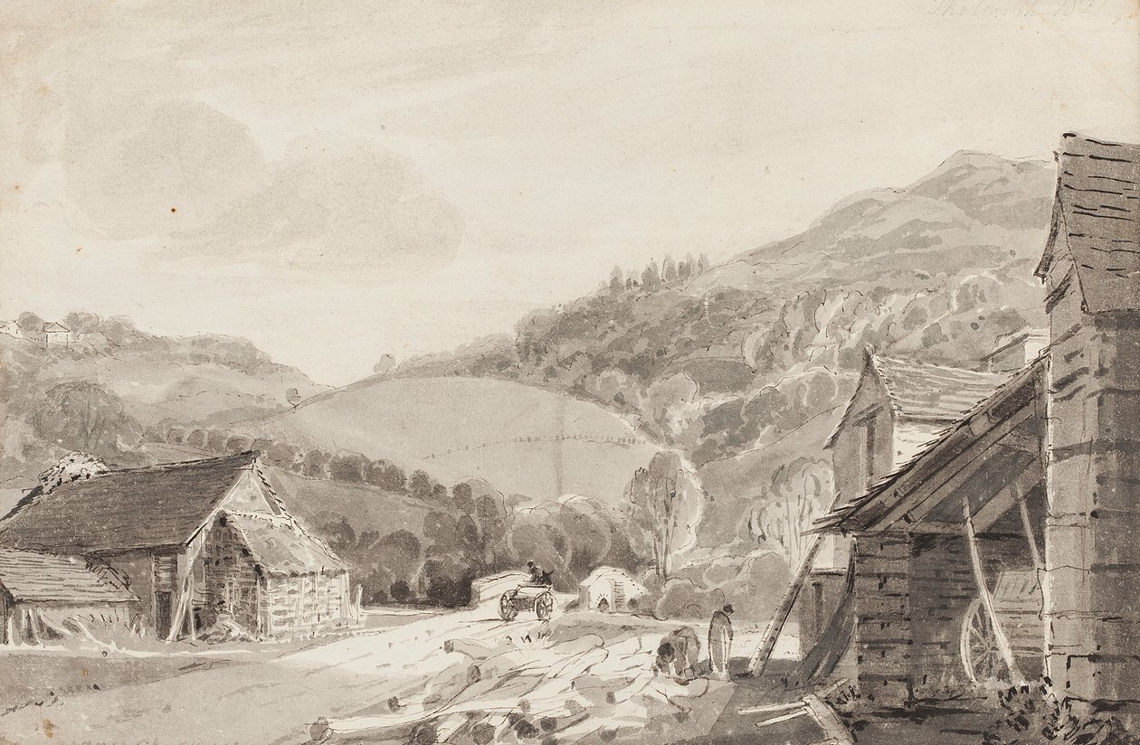 Skelwith, 1821 (kağıt üzerinde wc) by John Harden