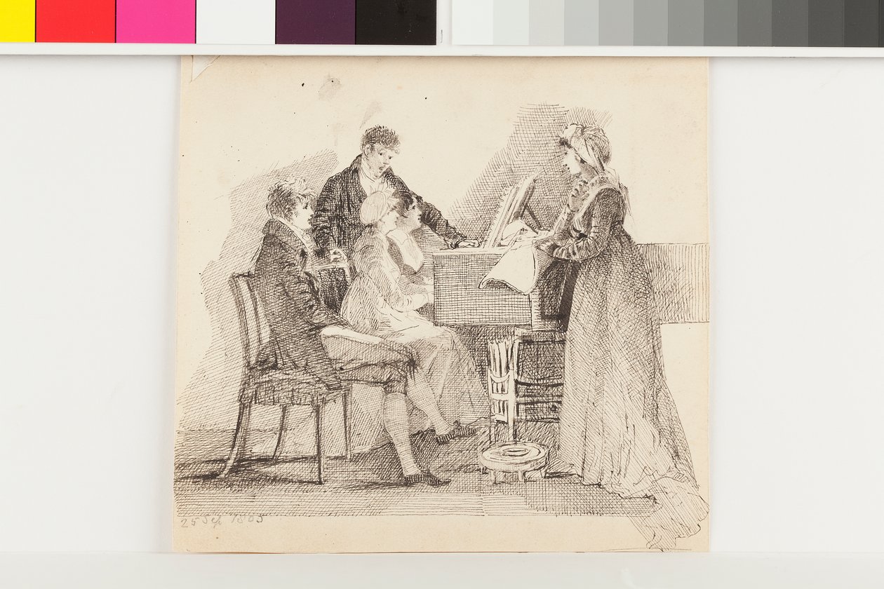 Konser, 25 Eylül 1805 (kağıt üzerine kalem ve mürekkep) by John Harden