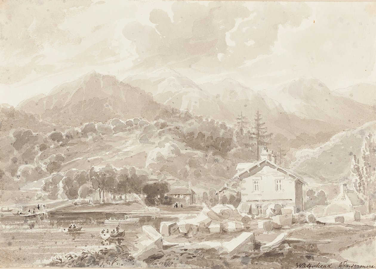 Waterhead, Windermere Gölü (kağıt üzerinde wc) by John Harden