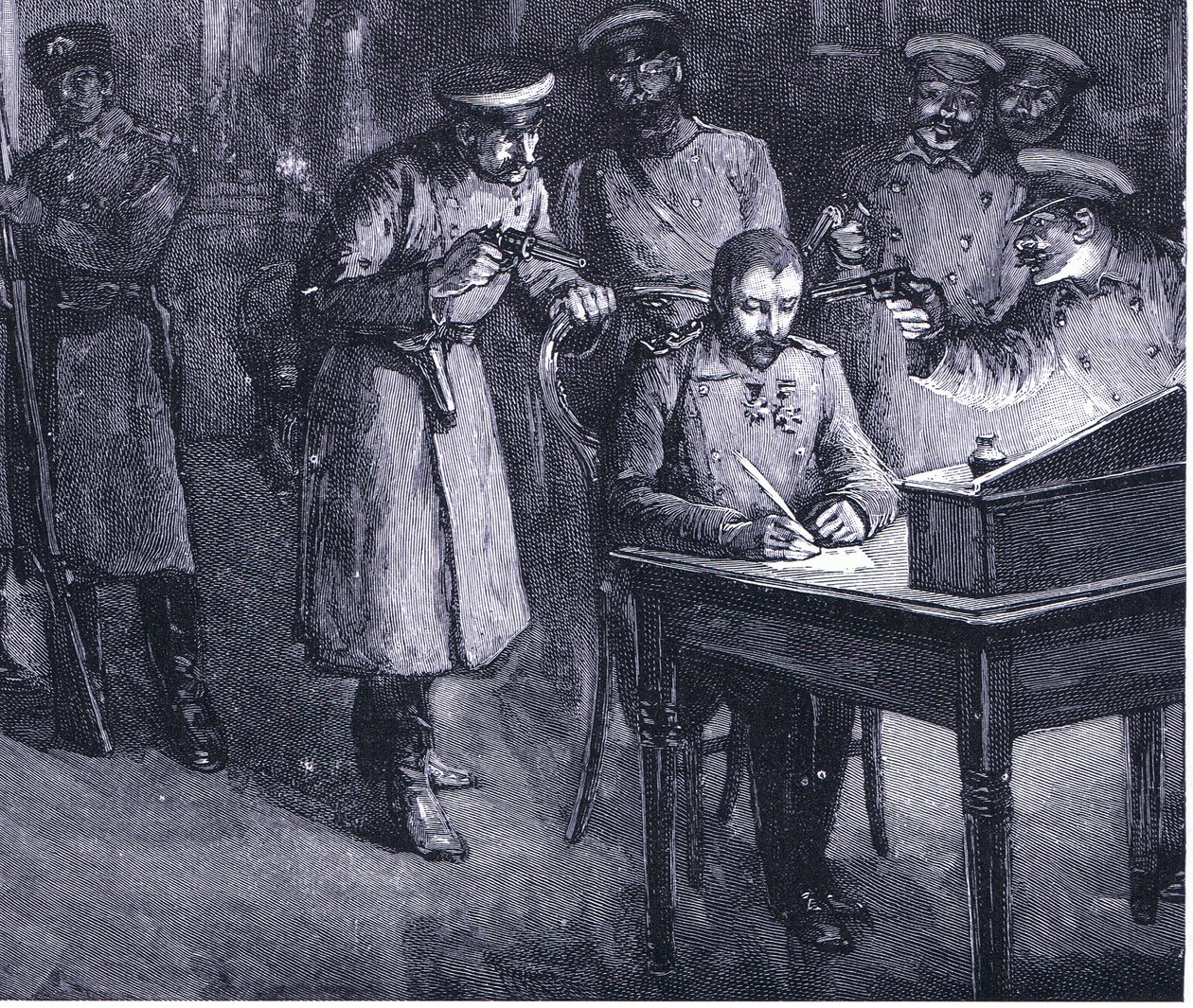 Prens Alexander tahttan feragatini imzalıyor 1886, Hutchinsons Uluslar Tarihi