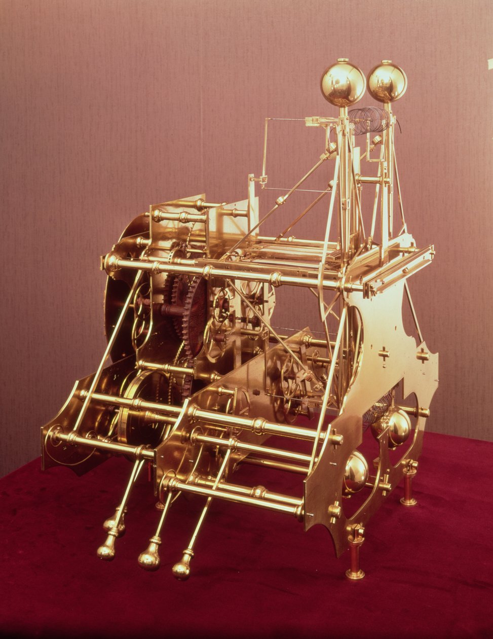Harrison Number 1, ilk seyir saati, c.1735 (arkadan görünüm) by John Harrison