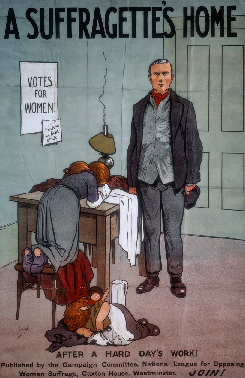 A Suffragettes Home / J. Hassall / Poster, 20. Jahrhundert by John Hassall