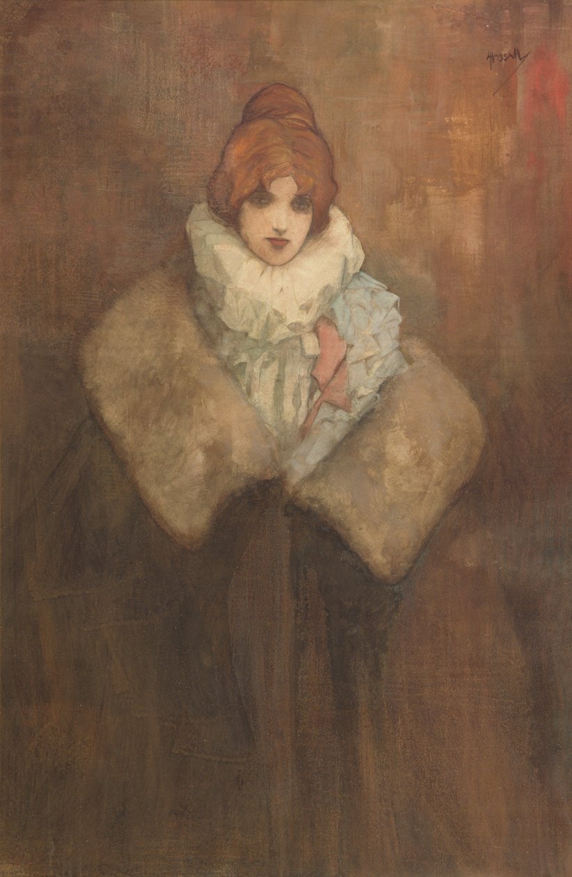 Edwardian Lady, c.1910 (kağıt üzerine suluboya) by John Hassall