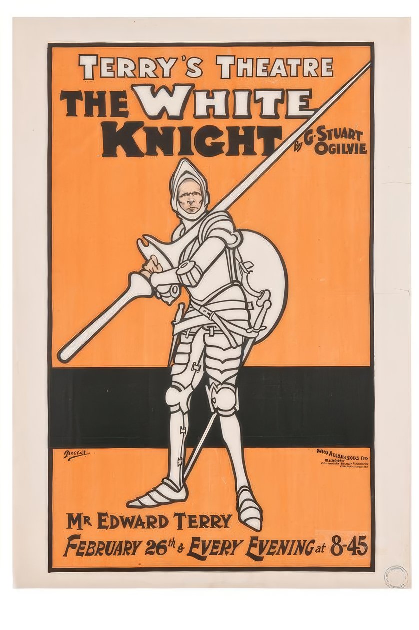 "Terrys Tiyatrosu. Beyaz Şövalye" / J. Hassall / Plakat, 1898 by John Hassall