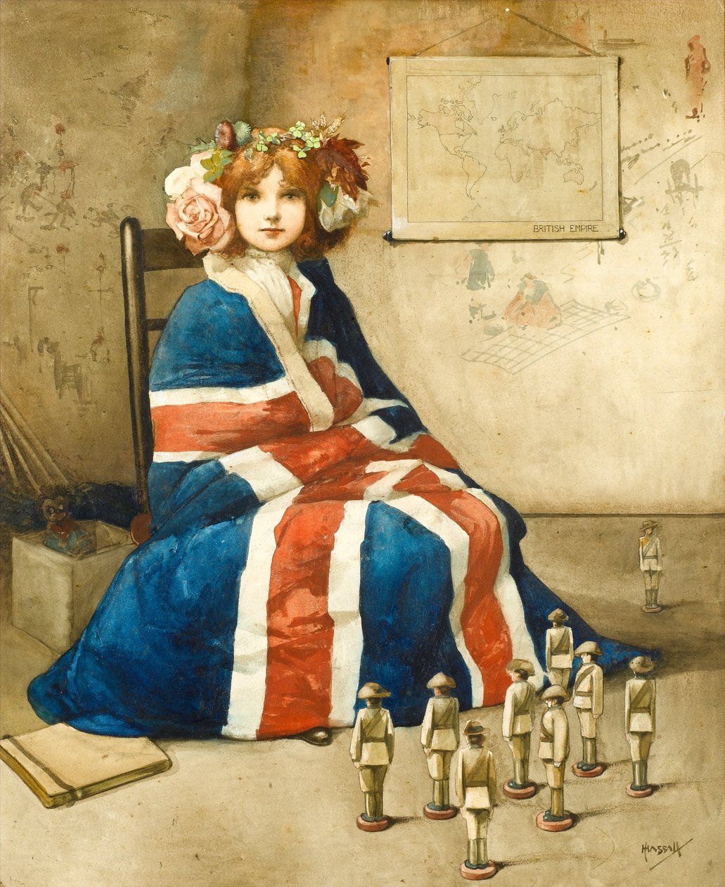 Britanya İmparatorluğu, c.1900 (kağıt üzerine suluboya) by John Hassall
