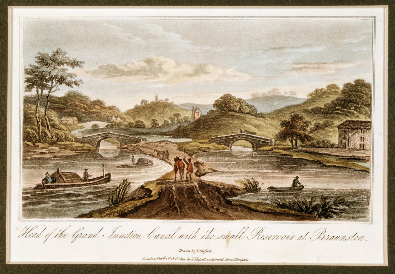 Büyük Kavşak Kanalı, Braunston, Northamptonshire, 1819 by John Hassell