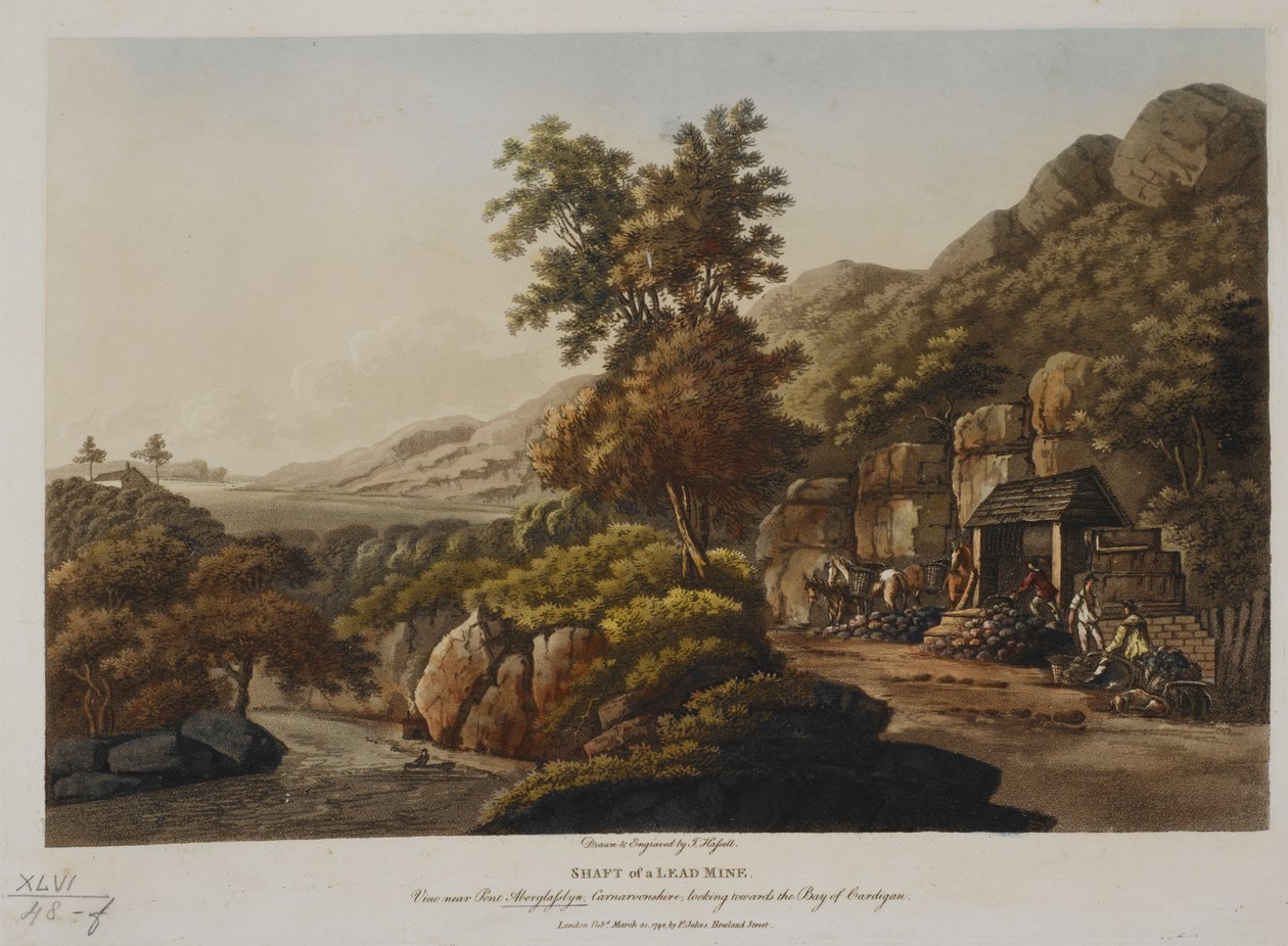 Kurşun Madeninin Şaftı. Pont Aberglaslyn, Carnarvonshire, Hırka Körfezi