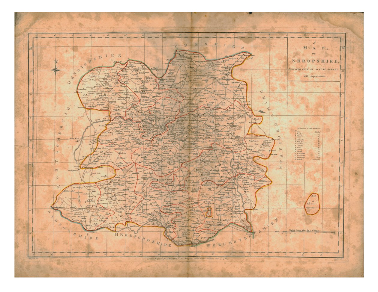 Shropshire Haritası, c1788 by John Haywood