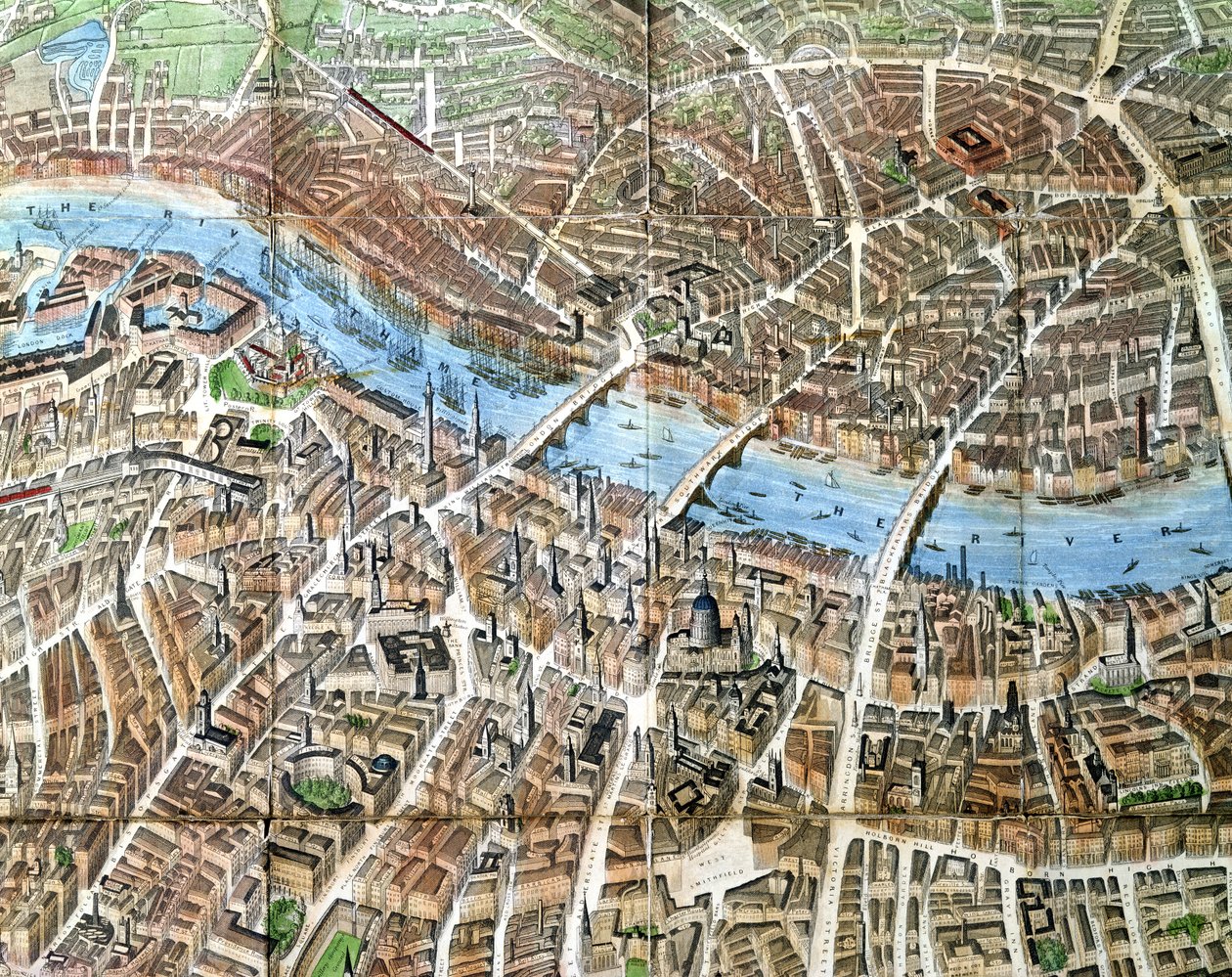 Banks und Co., 1851 tarafından yayınlanan Londra'nın Banks Balon görünümü (detay) by John Henry Banks
