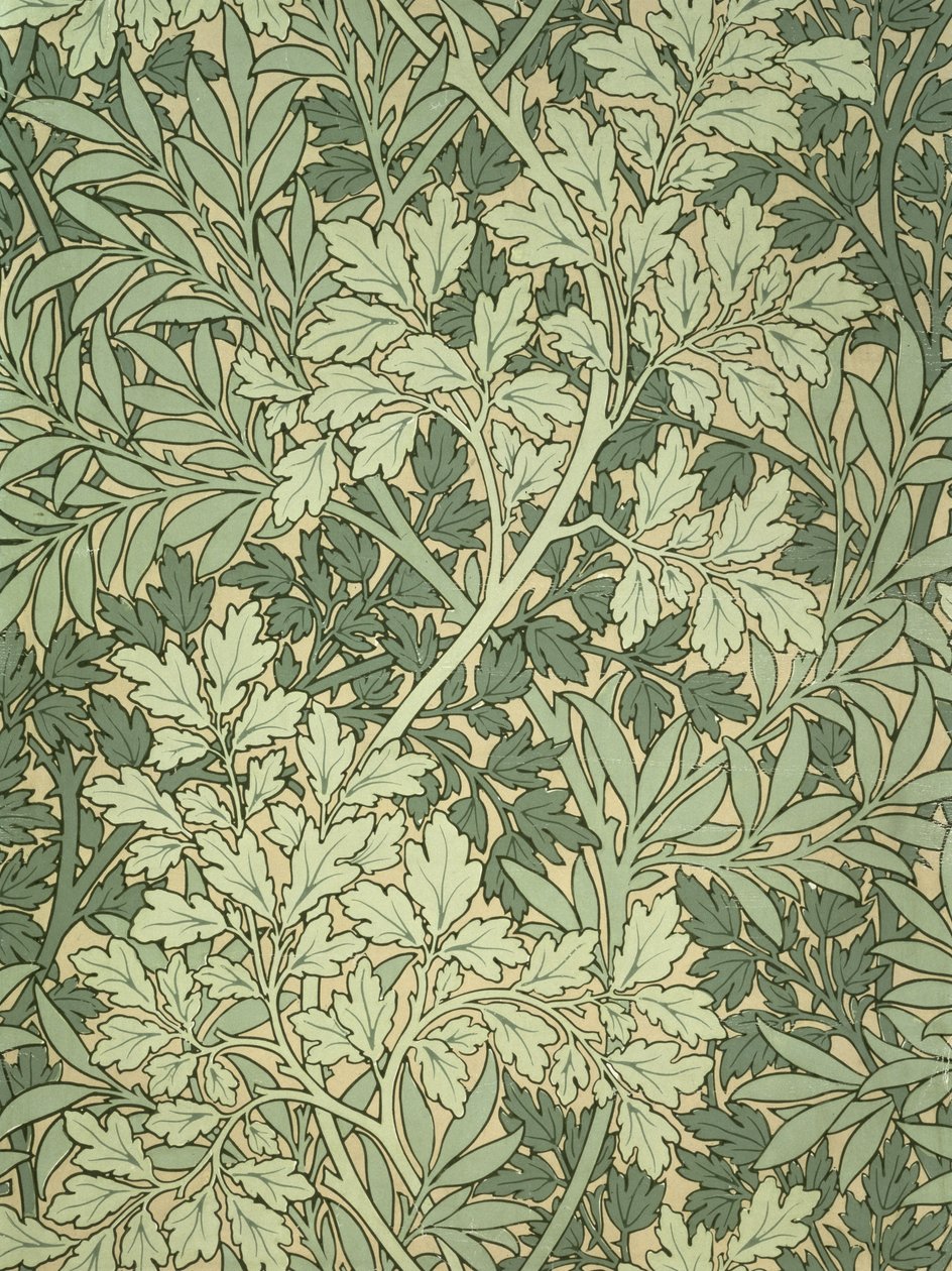 John Henry Dearle (1860-1932) tarafından Morris and Company için tasarlanan yeşillik duvar kağıdı by John Henry Dearle